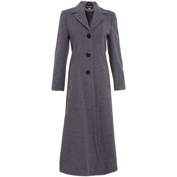 Clothing Women Coats De La Creme Double Single Fitted Long Coat grey