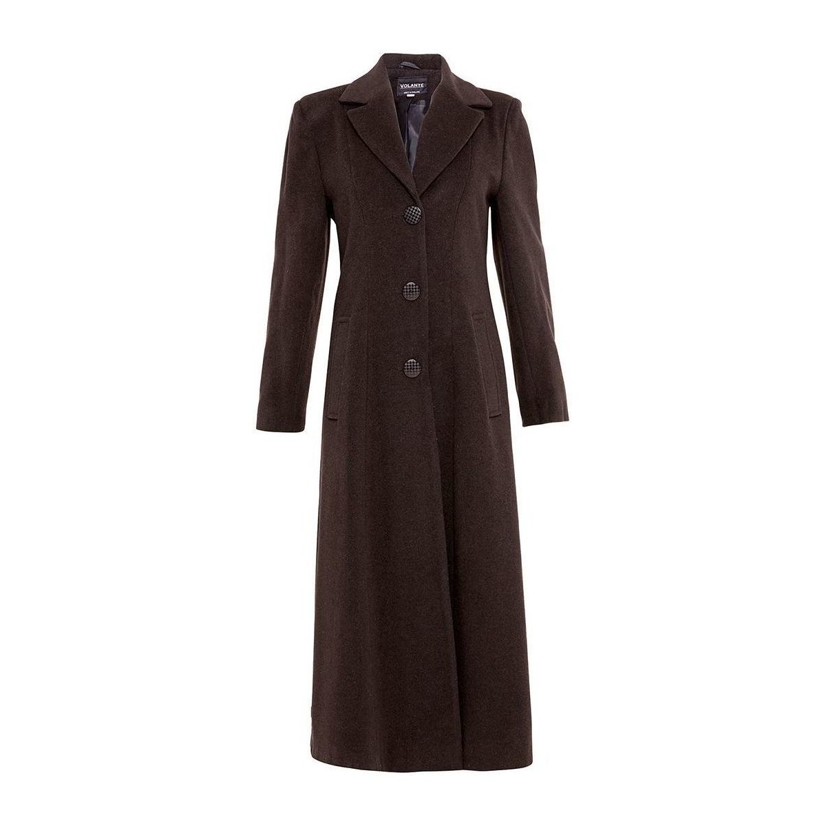 Clothing Women Coats De La Creme Double Single Fitted Long Coat Brown
