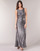 Clothing Women Long Dresses Lauren Ralph Lauren SLEEVELESS EVENING DRESS GUNMETAL Grey / Silver