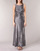 Clothing Women Long Dresses Lauren Ralph Lauren SLEEVELESS EVENING DRESS GUNMETAL Grey / Silver