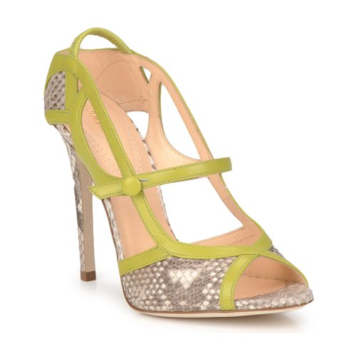 Shoes Women Sandals Roberto Cavalli RPS678 Python / Green