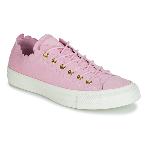 Shoes Women Low top trainers Converse CHUCK TAYLOR ALL STAR FRILLY THRILLS SUEDE OX Pink