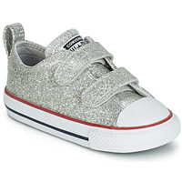 Shoes Girl Low top trainers Converse CHUCK TAYLOR ALL STAR 2V SPARKLE SYNTHETIC OX Grey