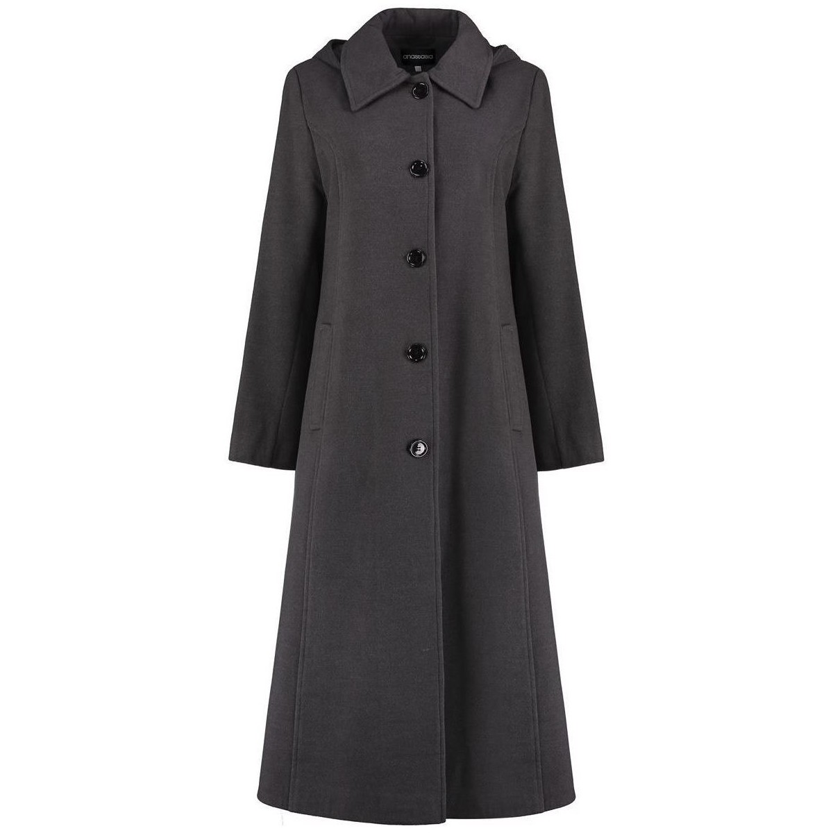 Clothing Women Coats De La Creme Long Detachable Hooded Winter Coat Grey