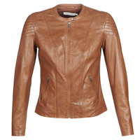 Clothing Women Leather jackets / Imitation leather Naf Naf CLIM Cognac