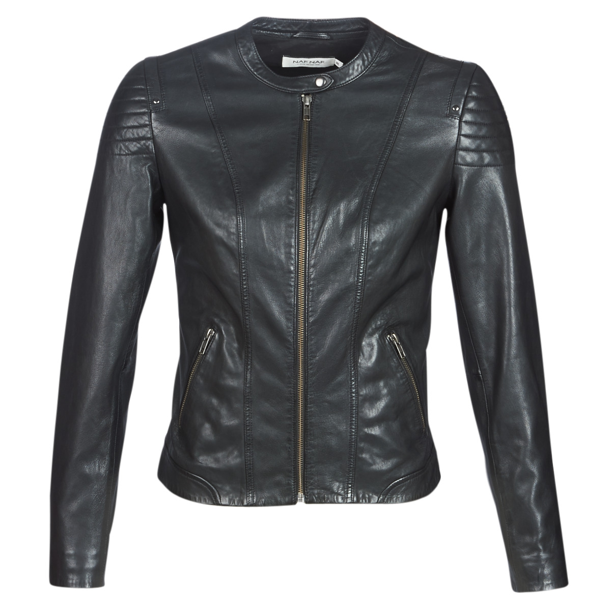 naf naf  clim  women's leather jacket in black