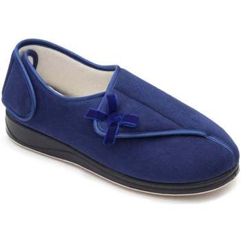 Shoes Women Slippers Padders Penny Womens Microsuede Velvet Bow Rip Tape Full Slippers blue