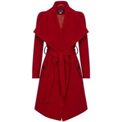 Clothing Women Trench coats Anastasia Winter Wool Cashmere Wrap Coat with Large Collar Red