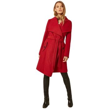 Anastasia Winter Wool Cashmere Wrap Coat with Large Collar Red