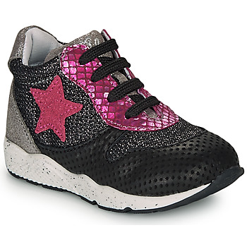 Shoes Girl Low top trainers Ikks KAREN Black / Pink