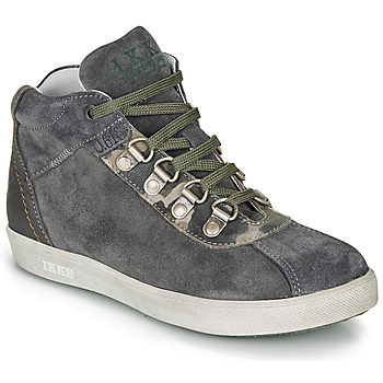 Shoes Boy Mid boots Ikks ISAAC Grey / Kaki