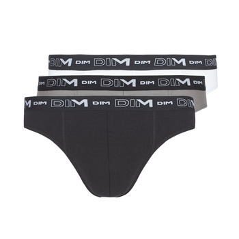 Underwear Men Underpants / Brief DIM COTON STRETCH X3 Black / Grey / White
