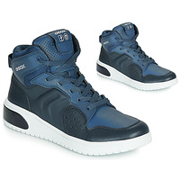 Shoes Boy Hi top trainers Geox J XLED BOY Blue / Led