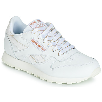 Shoes Girl Low top trainers Reebok Classic CLASSIC LEATHER J White / Glitter