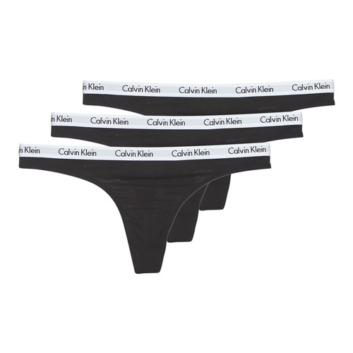 Calvin Klein Jeans CAROUSEL THONG X 3 Black - Free delivery | Spartoo UK !  - Underwear G-strings / Thongs Women £ 