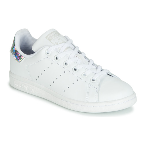 adidas Originals STAN SMITH J White / Silver - Shoes Low top trainers Child  £ 57.79