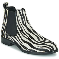Shoes Women Mid boots Betty London HUGUETTE Black / White / Zebra