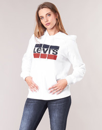 Clothing Women Sweaters Levi's GRAPHIC SPORT HOODIE White