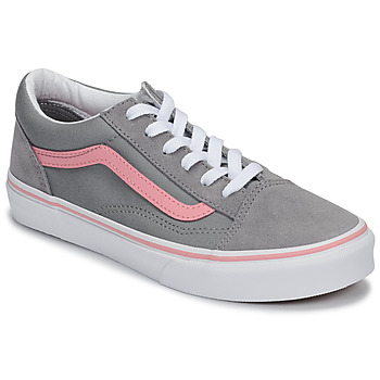 Shoes Girl Low top trainers Vans OLD SKOOL Grey / Pink