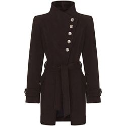 Clothing Women Trench coats Anastasia black Womens Multi Button Asymentric Coat Black