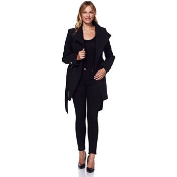 Anastasia black Womens Multi Button Asymentric Coat Black