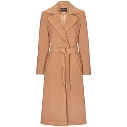 Clothing Women Trench coats Anastasia Camel Womens Cashmere Wrap Belted Coat Beige