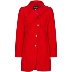 Clothing Women Coats De La Creme Grey Womens Assymetic 3/4 Coat with Multi Buttons Red