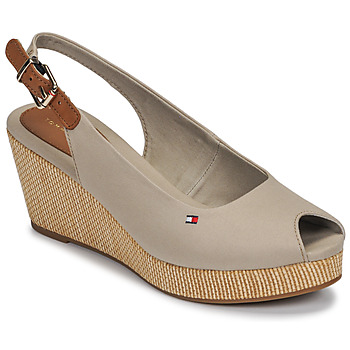 Shoes Women Sandals Tommy Hilfiger ICONIC ELBA SLING BACK WEDGE Taupe