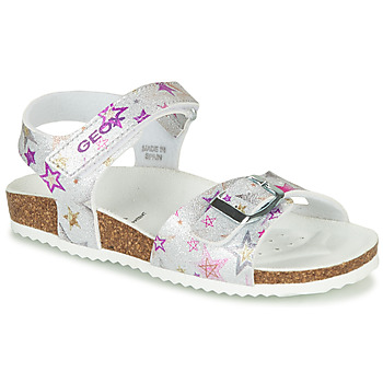 Geox  ADRIEL GIRL  girls's Children's Sandals in Silver. Sizes available:7 toddler,7.5 toddler,8.5 toddler