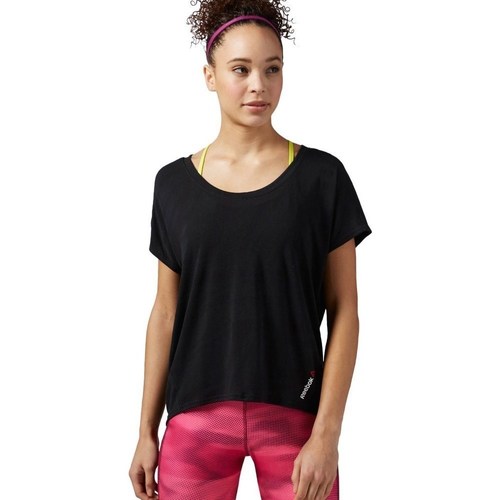 Clothing Women Short-sleeved t-shirts Reebok Sport One Series Burnout Black