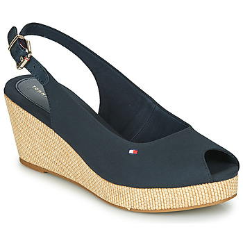 Shoes Women Sandals Tommy Hilfiger ICONIC ELBA SLING BACK WEDGE Navy