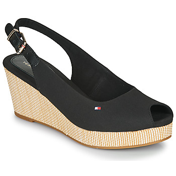 Shoes Women Sandals Tommy Hilfiger ICONIC ELBA SLING BACK WEDGE  black