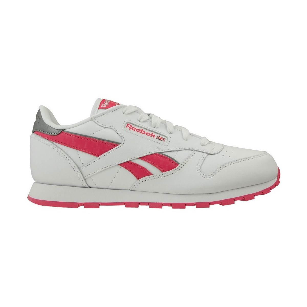 Shoes Children Low top trainers Reebok Sport CL Leather Reflect Pink, White