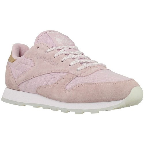 Shoes Women Low top trainers Reebok Sport CL Lthr Sea Worn White, Pink
