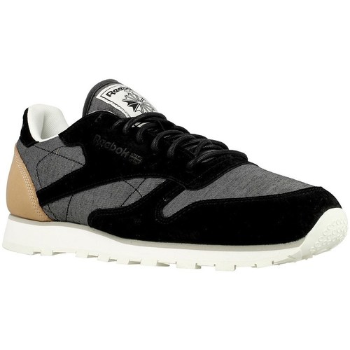 Shoes Men Low top trainers Reebok Sport CL Leather Fleck Black, Grey