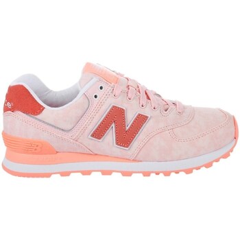 Shoes Women Low top trainers New Balance WL574SWA White, Pink