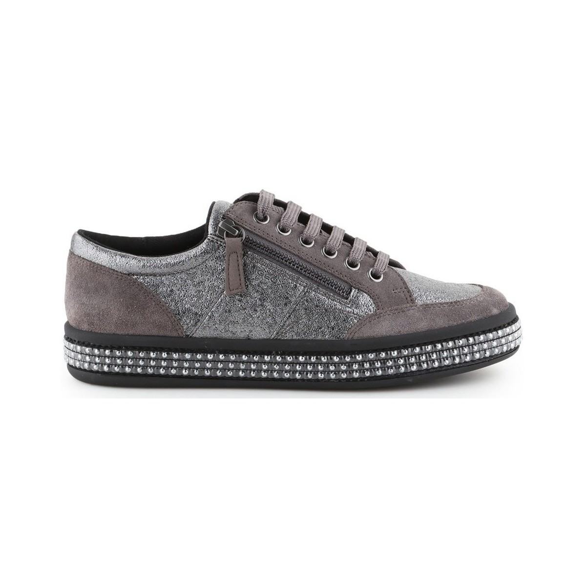 Shoes Women Low top trainers Geox D Leelue Silver, Brown