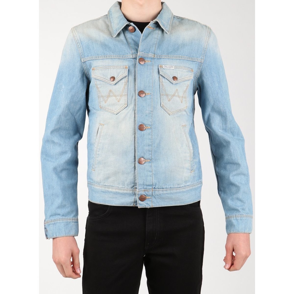 Clothing Men Jackets / Blazers Wrangler Denim Jacket W458QE20T Blue