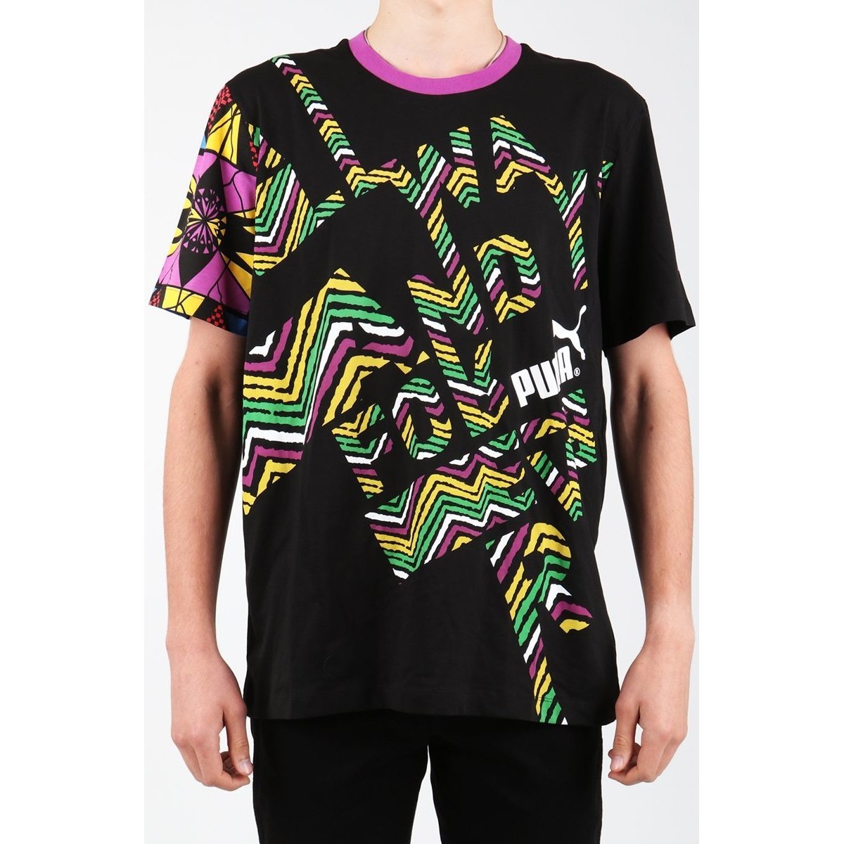 Clothing Men T-shirts & Polo shirts Puma Text Me Tee 554738-01 Multicolour