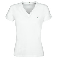 Clothing Women Short-sleeved t-shirts Tommy Hilfiger HERITAGE V-NECK TEE White