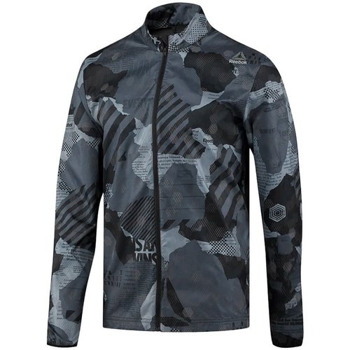 Clothing Men Jackets Reebok Sport One Series Running Reflect Black, Grey