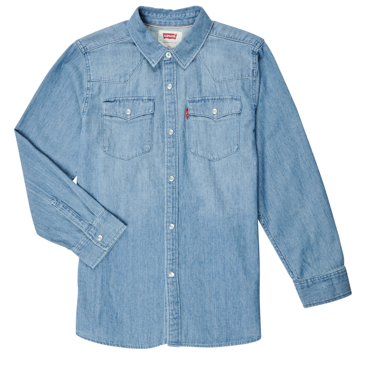 levis  barstow western shirt  boys's children's long sleeved shirt in blue