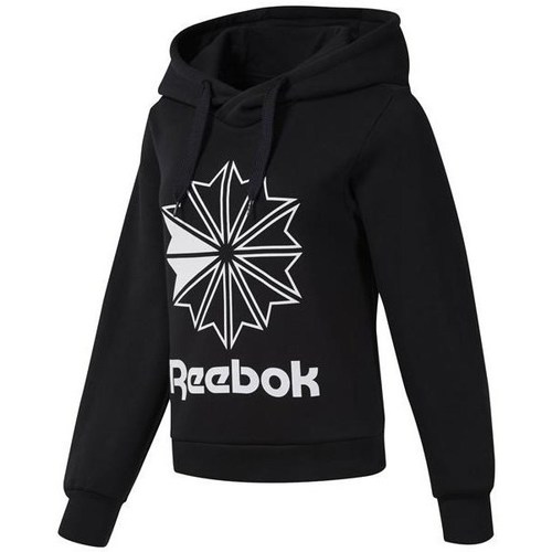 Clothing Women Sweaters Reebok Sport CL FL Big Logo Hood Black