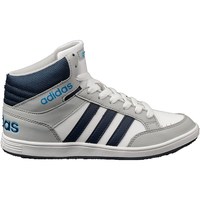 Shoes Children Hi top trainers adidas Originals Hoops Mid K White, Navy blue, Grey