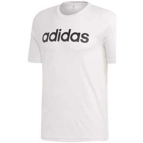 Clothing Men Short-sleeved t-shirts adidas Originals D2M Climacool Logo White