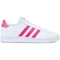 Shoes Children Low top trainers adidas Originals Grand Court K Pink, White