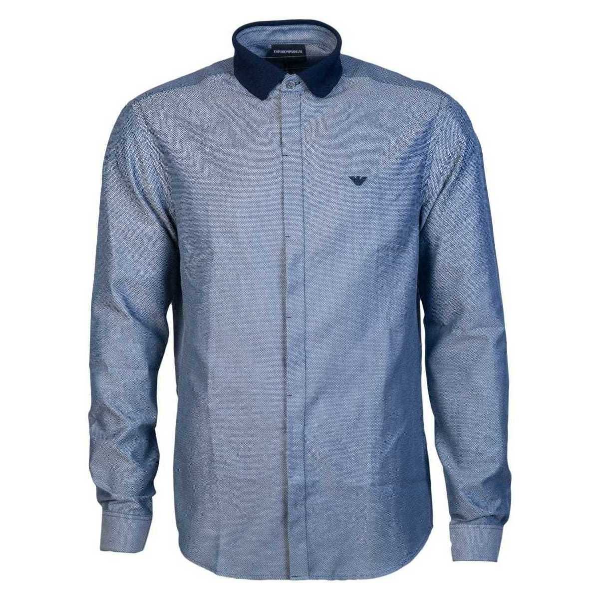 Clothing Men Long-sleeved shirts Emporio Armani 6G1C711N78Z_f938navy Blue