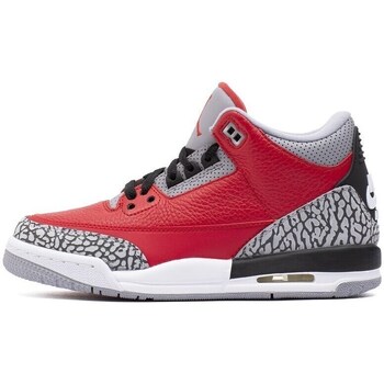 Shoes Children Low top trainers Nike Air Jordan 3 Retro SE Black, Red, Grey