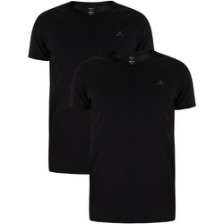 Clothing Men Short-sleeved t-shirts Gant 2 Pack Lounge Crew Neck T-Shirts black