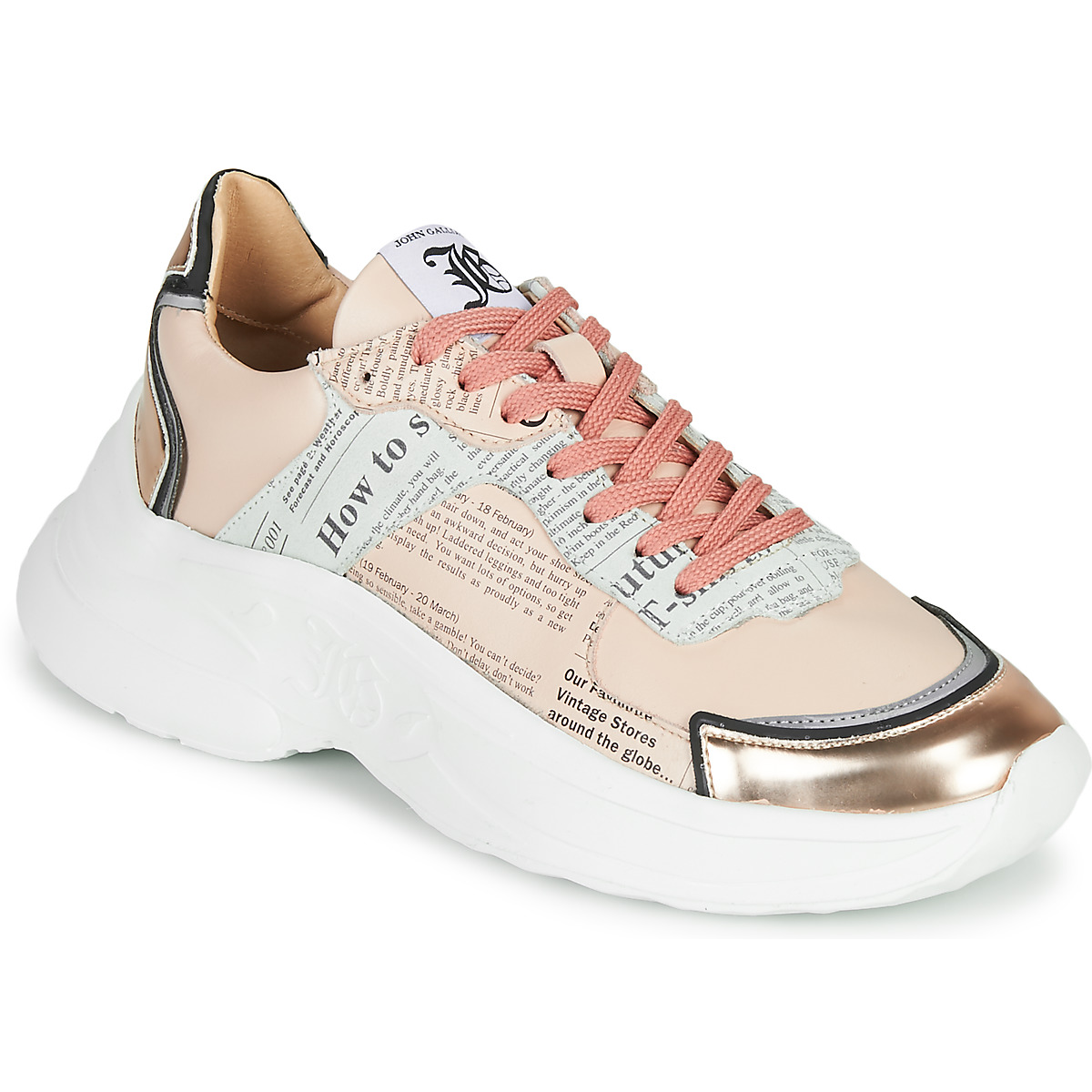 john galliano  3645  women's shoes (trainers) in pink
